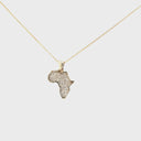 Pavé Set White Diamond Africa Map Pendant