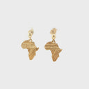 Patterned Solid Gold Africa Earrings