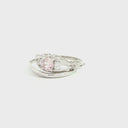 Elegant Filigree Round Cut Morganite and Diamond Ring and Clean band Wedding Set