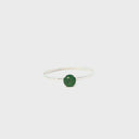 White Gold Raised Four Claw Tsavorite Stacking Ring
