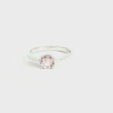 Elegant Double Basket Solitaire White Gold Morganite Ring