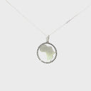 Contemporary Black Diamond Circular Africa White Gold Pendant