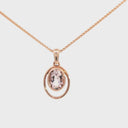Oval Cut Morganite and Rose Gold Pendant