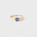 Half Bezel Round Cut Tanzanite Ring
