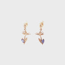 Tanzanite Bird of Paradise Rose Gold Drop Earrings