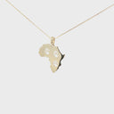 Petite Paw Print Yellow Gold Africa Map Pendant