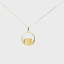 Yellow Gold Circular Table Mountain Pendant