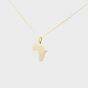 Sandblasted Map of Africa Yellow Gold Pendant
