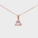 Elegant Three Claw Trilliant Morganite Pendant