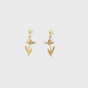 Bird of Paradise Yellow Gold Drop Earrings