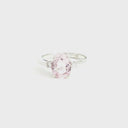 Delicate Oval Pink Morganite and Diamond Accent Ring