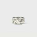 Double Facing Lions White Gold Ring