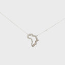 Diamond Studded 9-carat White Gold Africa Pendant