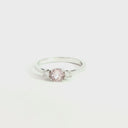 Petite Morganite and Diamond Trilogy White Gold Ring