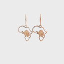 Map of Africa Rose Gold Protea Drop Earrings