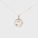 Tanzanite Circular Bird of Paradise Rose Gold Pendant