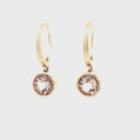 Deep Rose Gold Bezel Set Morganite Hooped Earrings