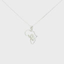 Map of Africa White Gold Protea Pendant