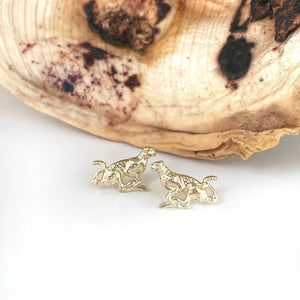 Racing Cheetah Yellow Gold Studs