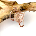 Regal Lion Head Africa Map Rose Gold Pendant