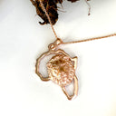 Regal Lion Head Africa Map Rose Gold Pendant