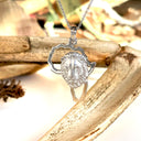 Regal Lion Head Africa Map White Gold Pendant