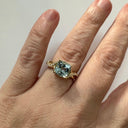 Yellow Gold Aquamarine and Diamond Ring - Custom Made