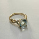 Yellow Gold Aquamarine and Diamond Ring - Custom Made