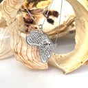 Stand Out Cheetah and Black Diamond Solid Africa Map White Gold Pendant