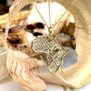 Stand Out Cheetah and Black Diamond Solid Africa Map Yellow Gold Pendant