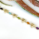 Stunning Leopard Head and Rainbow Gemstone Yellow Gold Bracelet