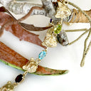 Stunning Leopard Head and Rainbow Gemstone Yellow Gold Bracelet