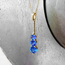 Tanzanite and Six Diamond Drop Yellow Gold Pendant