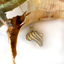 White Diamond Zebra Striped Africa Map Yellow Gold Pendant