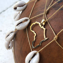 14ct Map of Africa Outline Pendant