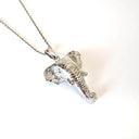 18ct White Gold Elephant Relief Pendant