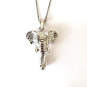 18ct White Gold Elephant Relief Pendant
