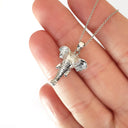 18ct White Gold Elephant Relief Pendant