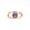 Tube Set Solitaire Tanzanite Rose Gold Split Shank Ring