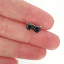 4 Claw Round Cut Black Diamond Studs