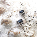 4 Claw Round Cut Black Diamond Studs