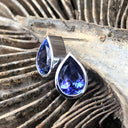 Handcrafted Pear Cut Tube Set Tanzanite Earrings