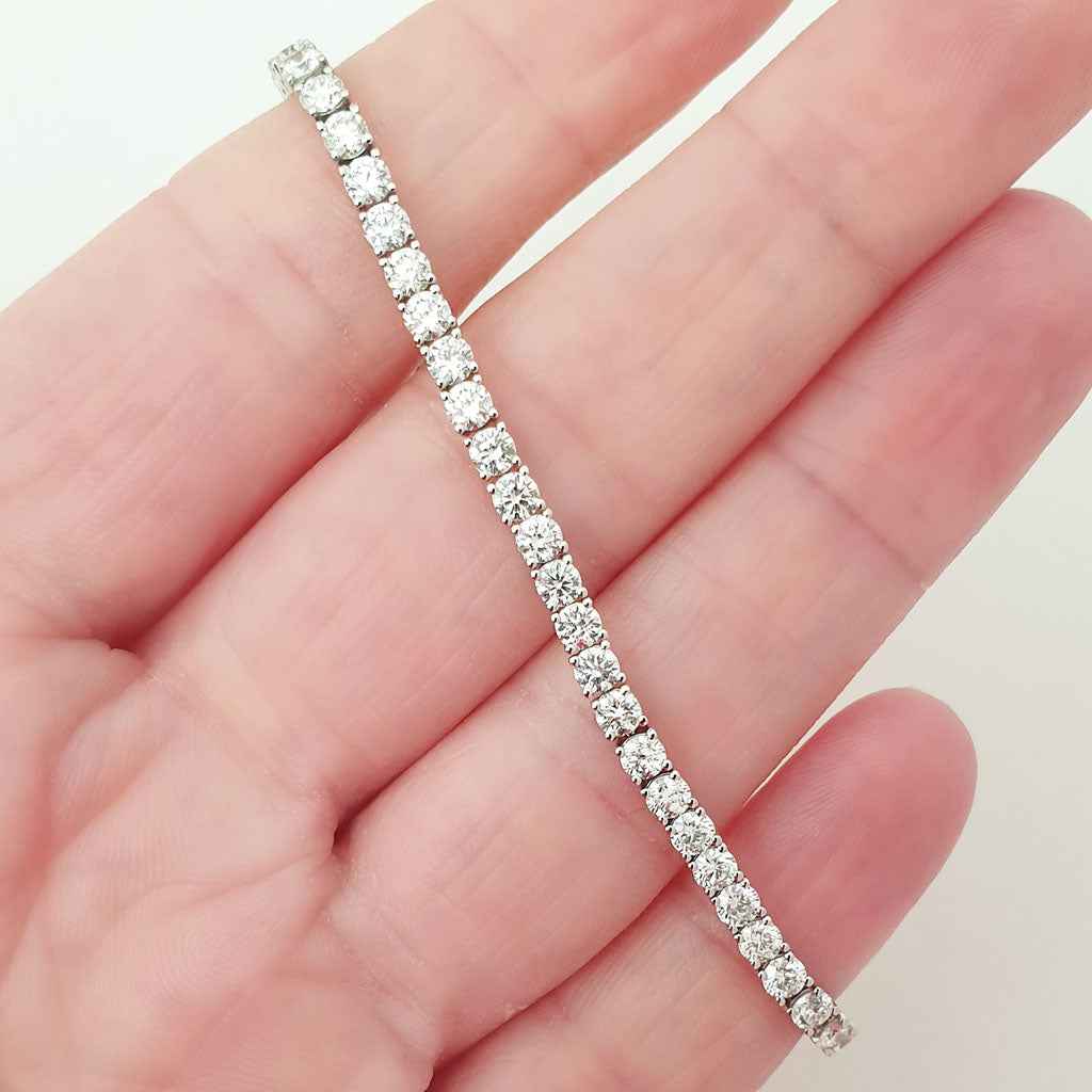 Eternity 5ct GH SI Diamond 18K White Gold Tennis Bracelet:Jian London:Diamond  Bracelets