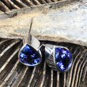 Handcrafted Pear Cut Tube Set Tanzanite Earrings