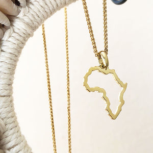 9ct Africa Map Outline Gold Pendant 