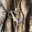 Africa Map Giraffe Pendant Set with Tanzanite
