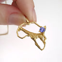 Africa Map Giraffe Pendant Set with Tanzanite