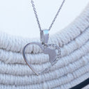 Africa Map Heart White Gold Pendant with Diamonds