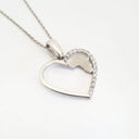 Africa Map Heart White Gold Pendant with Diamonds