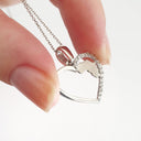 Africa Map Heart White Gold Pendant with Diamonds